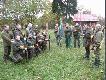 31-10-2009  Po roku polowania jako my�liwy niestowarzyszony, przyszed� czas na wst�pienie do ko�a, oraz �lubowanie, na zdj�ciu od lewej ja, kol Marek, Mirek i �ukasz. �lubowanie podczas polowania Hubertowskiego.
