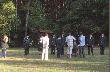 Na potrzeby TV i zebranych go�ci zainscenizowano scene pasowania my�liwskiego