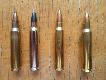Sprawdzane naboje 223 Rem, od lewej: Fiocchi PSP 55 gr, Winchester Ballistic Silvertip 55 gr, Federal Power Shok 64 gr oraz RWS TMS 55 gr